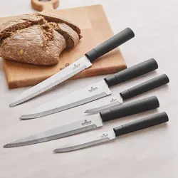 سرویس چاقو 14 پارچه کاراجا مدل Burby Wood مشکی - اروم‌کاراجا