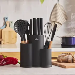 سرویس چاقو 14 پارچه کاراجا مدل Burby Wood مشکی - اروم‌کاراجا