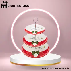 شیرینی خوری سه طبقه کاراجا مدل New Year - اروم‌کاراجا