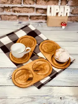 سینی سرو پلای وود 2 قلو کد 0812