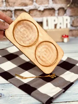 سینی سرو پلای وود 2 قلو کد 0812