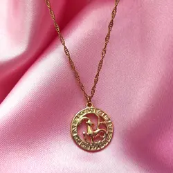 گردنبند سنبل ماه دی روکش طلا کد ۴۷