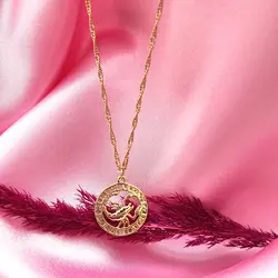 گردنبند سنبل ماه آبان روکش طلا کد ۴۵