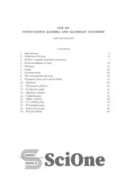 دانلود کتاب MAS 439 Commutative Algebra and Algebraic Geometry [Lecture notes] - MAS 439 جبر جابجایی و هندسه جبری [یادداشت های سخنرانی] - سای وان | SciOne