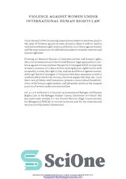 دانلود کتاب Violence Against Women Under International Human Rights Law - خشونت علیه زنان بر اساس قوانین بین المللی حقوق بشر - سای وان | SciOne