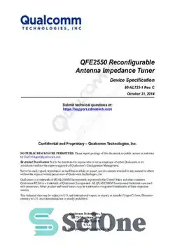 دانلود کتاب QFE2550 Reconfigurable Antenna Impedance Tuner Device Specification - مشخصات دستگاه تیونر امپدانس آنتن قابل تنظیم مجدد QFE2550