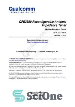 دانلود کتاب QFE2550 Reconfigurable Antenna Impedance Tuner Device Revision Guide - راهنمای ویرایش دستگاه تیونر امپدانس آنتن قابل تنظیم مجدد QFE2550