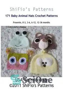 دانلود کتاب 171 Animal Hats Crochet Pattern #171 - 171 کلاه حیوانات الگوی قلاب بافی شماره 171