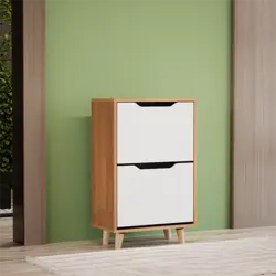 جاکفشی پایه دار داشبوردی بدون کشو دو درب (ام دی اف) MDF