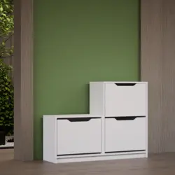 جاکفشی پاسنگی داشبوردی بدون کشو سه درب نشیمندار (ام دی اف) MDF