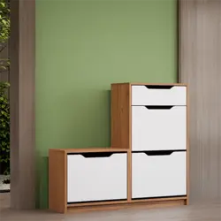 جاکفشی پایه سنگی داشبوردی کشودار سه درب نشیمندار (ام دی اف) MDF