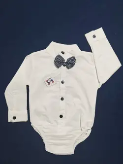 بادی مجلسی پسرانه سفید پاپیون دار