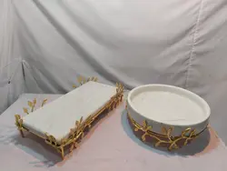 ظروف پذیرایی ۲تیکه پایه برگی