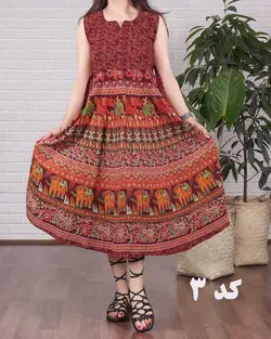 سارافون هندی عاجو - پوشاک ترکمن کالا