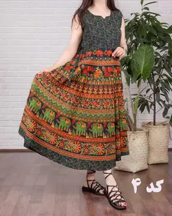 سارافون هندی عاجو - پوشاک ترکمن کالا