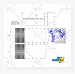 طرح برش لیزر جعبه فانتزی
