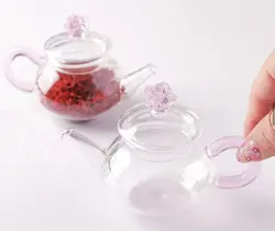 قوری زعفران مدل گل صورتی