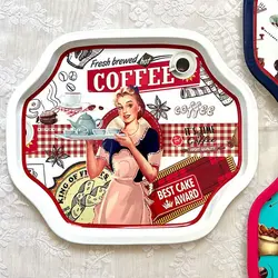 سینی فلزی چندضلعی طرح  کلاسیک مادام کوکو- پاپ ارت