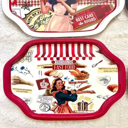 سینی فلزی چندضلعی طرح  کلاسیک مادام کوکو- پاپ ارت