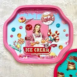 سینی فلزی چندضلعی طرح  کلاسیک مادام کوکو- پاپ ارت