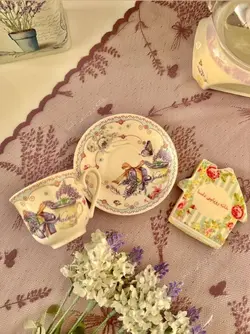 فنجان چای خوری طرح لاوندر به همراه نعلبکی