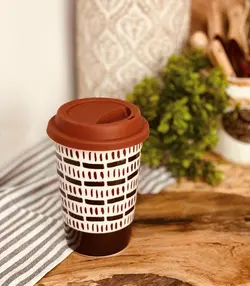 تراول ماگ سرامیکی درب سیلیکونی طرح کافی - خانه رویایی دلسا