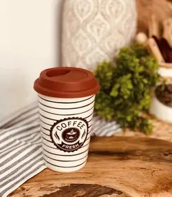 تراول ماگ سرامیکی درب سیلیکونی طرح کافی - خانه رویایی دلسا