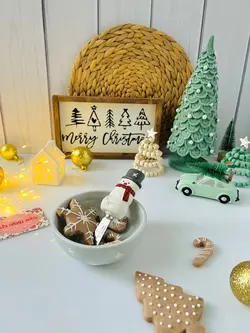 کارد کره خوری آدم برفی بهمراه کاسه برفی برجسته - خانه رویایی دلسا