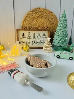 کارد کره خوری آدم برفی بهمراه کاسه برفی برجسته - خانه رویایی دلسا