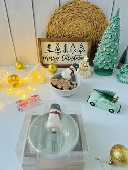 کارد کره خوری آدم برفی بهمراه کاسه برفی برجسته - خانه رویایی دلسا