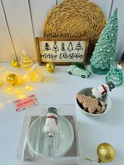 کارد کره خوری آدم برفی بهمراه کاسه برفی برجسته - خانه رویایی دلسا