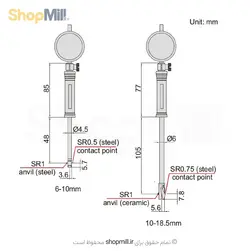 بور گیج داخل سیلندر 18-10 میلیمتر اینسایز (insize) مدل 18-2852 - شاپ میل