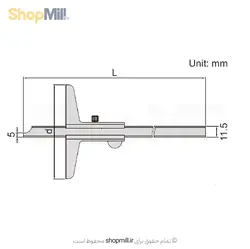 عمق سنج استن استیل معمولی 15 سانتی اینسایز (Insize) مدل 1501-1240 - شاپ میل