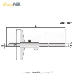 عمق سنج استن استیل معمولی 20 سانتی اینسایز (Insize) مدل 2001-1240 - شاپ میل