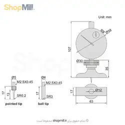 عمق سنج ساعتی 1 سانتی اینساز (Insize) مدل 101-2341 - شاپ میل