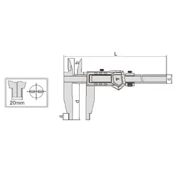 کولیس دیجیتال دو فک 50 سانت اینسایز (Insize) مدل 501-1136 - شاپ میل