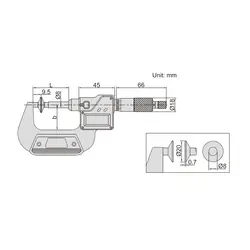 میکرومتر دیسکی دیجیتال 25-0 میلی متری اینسایز (Insize) مدل 25-3594 - شاپ میل