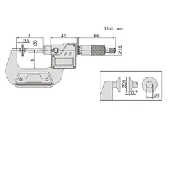 میکرومتر دیسکی دیجیتال 50-25 میلی متری اینسایز (Insize) مدل 50-3594 - شاپ میل
