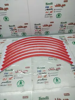 برچسب (شبرنگ) دور رینگ ساده پهن (قرمز)