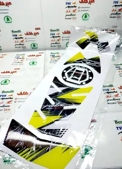 پد (برچسب) کامل روی باک و درب باک موتور rs ار اس زرد طلایی