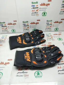 دستکش حرفه ای پروتکشن دار (ضربه گیر) اسپرت ktm کی تی ام نارنجی