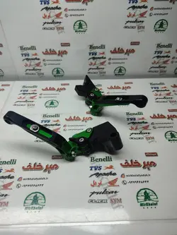 دسته (کتی) کلاچ و ترمز تاشو رنتال cnc حرفه ای اسپرت موتور کاوازاکی kawasaki سبز