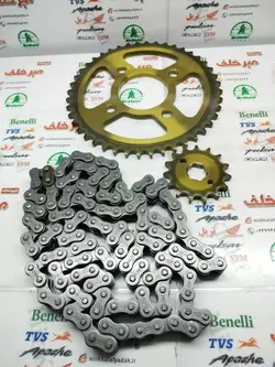 ست دنده (طبق) زنجیر چرخ عقب و جلو موتور پالس 180 ug3 (هندلی) (سایز 428)