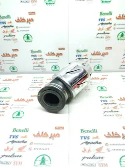 فیلتر (ابر) هواکش اسپرت توربو انواع موتورسیکلت خم دار استیل نقره ای سفید