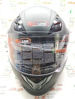 کلاه کاسکت ایمنی موتور سیکلت فک متحرک عینک دار خارجی برند ردلاین مشکی مات سایز xxl دو ایکس لارج