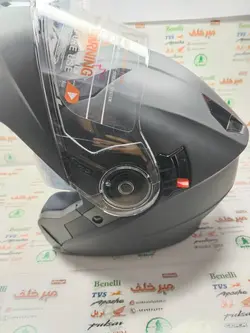 کلاه کاسکت ایمنی موتور سیکلت فک متحرک عینک دار خارجی برند ردلاین مشکی مات سایز xxl دو ایکس لارج