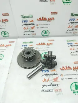 دنده 2 دو قلو استارت موتور هوندا 150 و تریل 150 (دنده کوچک 14 و 16 دندانه) (دنده بزرگ 18 و 62 دانه)