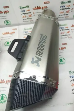 اگزوز قهرمانی برند اکروپاویچ 6 گوش بست سرخود سایلنسردار نقره ای
