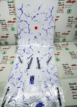 پد (ارم برچسب) کامل ژله ای موتور کلیک و طرح کلیک (سفید رگه خط ابی)