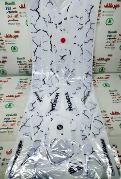 پد (ارم برچسب) کامل ژله ای موتور کلیک و طرح کلیک (سفید رگه خط مشکی)